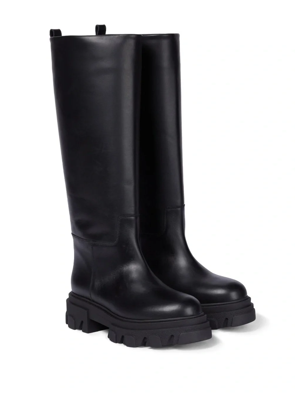 GIA x Pernille Teisbaek Black Leather Biker Knee High Boots EU 38 NWOT